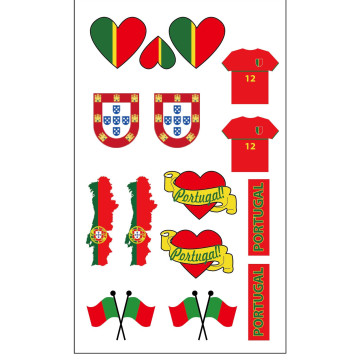 Tatouages supporter Portugal temporaires