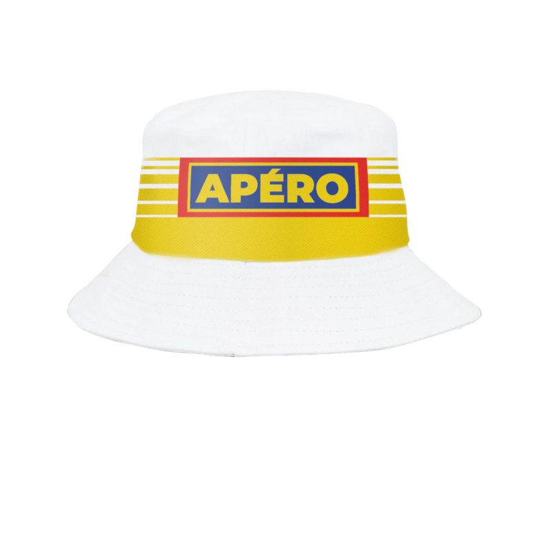 CHAPEAU BOB APÉRO PASTIS POLYESTER JAUNE ADULTE