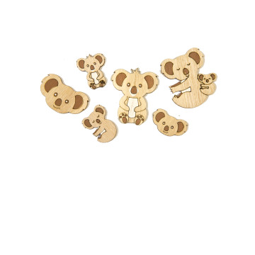 6 confettis Koala en bois de 3,5 m