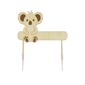 Cake topper Koala en bois 13 x 13 cm personnalisable