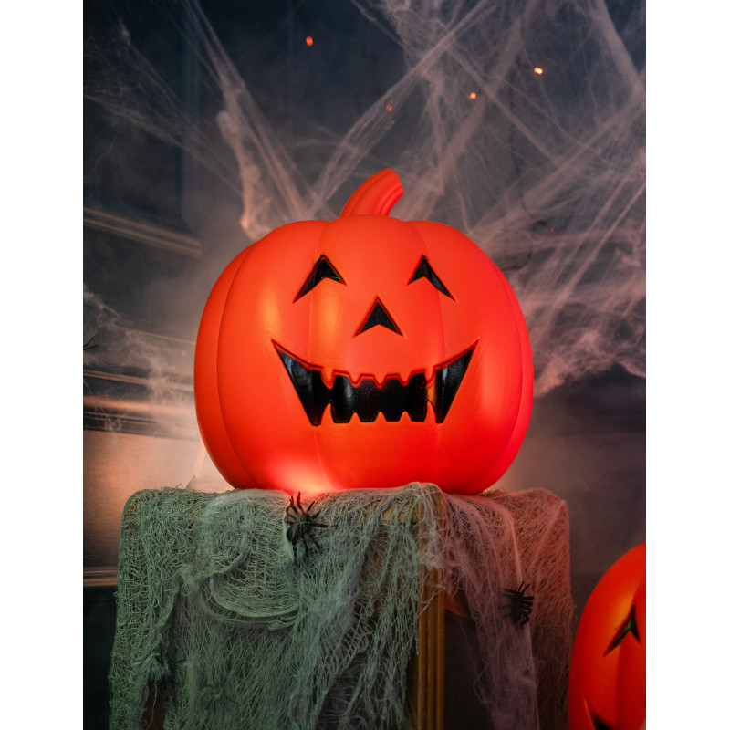 Citrouille lumineuse en plastique grandeur nature 32 cm, achat de