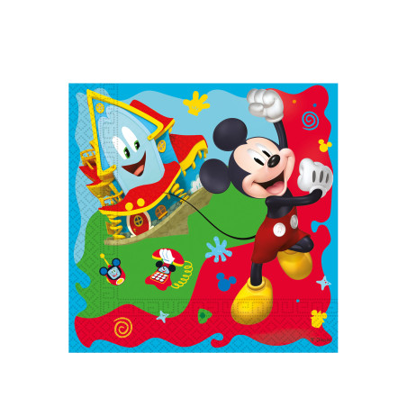 Lot de 20 serviettes jetables en papier Mickey