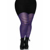 Collants rayés noirs et violets grande taille femme