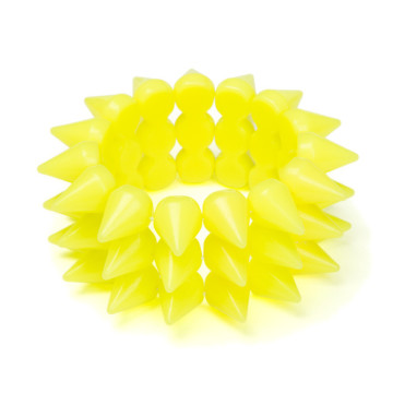 Bracelet fluo jaune picots D 7 cm