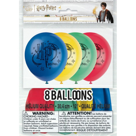 8 Ballons de baudruche Harry Potter latex