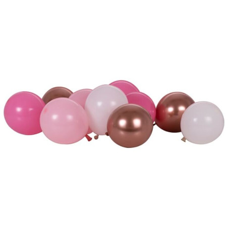 40 mini ballons mix rose gold - 12 cm