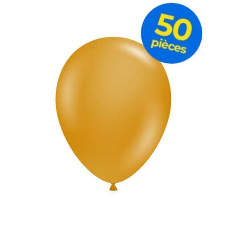 50 mini ballons dorés Tuftex - 12 cm