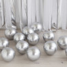 40 mini ballons chromés argentés