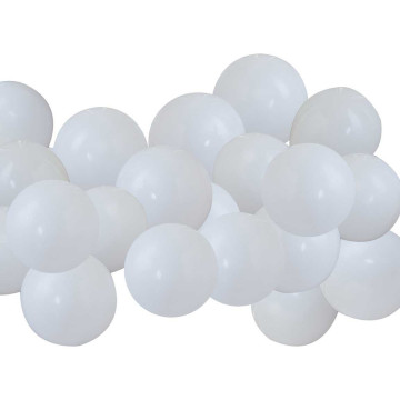 40 mini ballons blancs 13 cm