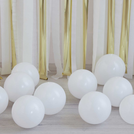 40 mini ballons blancs 13 cm
