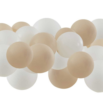 40 mini ballons nude et blancs