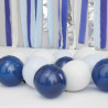 40 mini ballons bleus marines, bleus et argentés