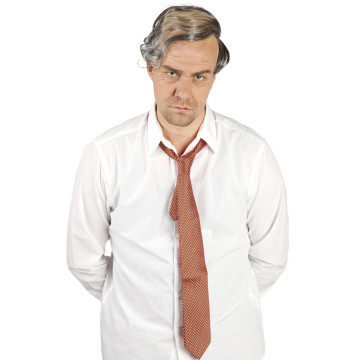 Perruque crâne dégarni Bob pour homme grise