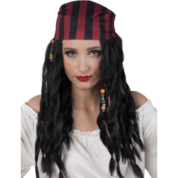 Perruque pirate caraibes femme + bandana