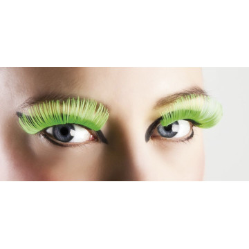 Faux-cils vert fluo XL