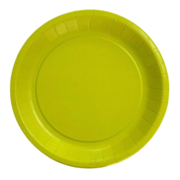 Lot de 10 assiettes ronde en carton vert anis