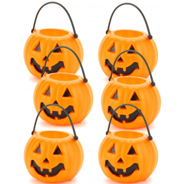 Lot de 6 seaux citrouilles déco de table Halloween