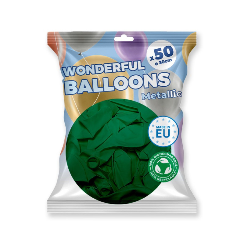 50 Ballons Metalliques Blanc Nacre 27cm