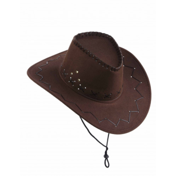 Chapeau de cowboy marron adulte effet suédé