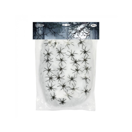 Toiles D'araignée Halloween - Lot De 5 - Déco Intérieure/extérieure - Coton/plastique - Orange