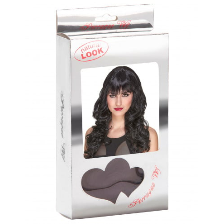 Perruque luxe cheveux ondulée avec frange pour femme