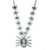 Collier avec araignées Halloween argentées adulte