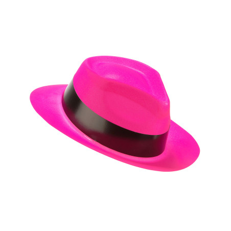 Chapeau rose fluo de gangster