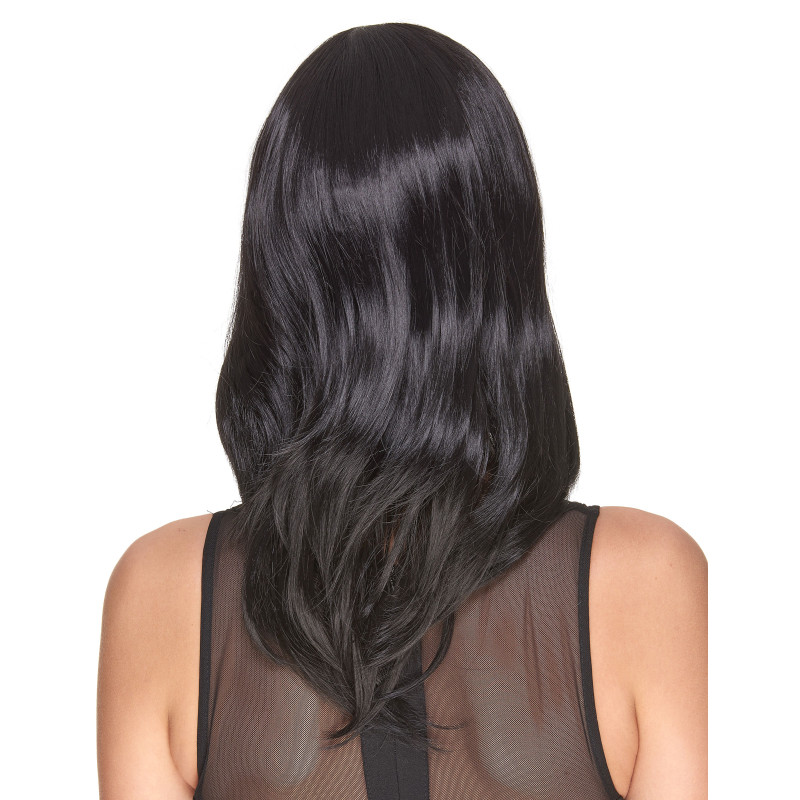 Perruque Très Longue Noire Pour Femme - 75cm - Cheveux Lisses, Idéale Pour Déguisement Gothique Ou Famille Addams - 5