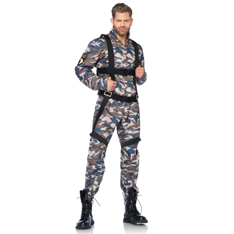 Déguisement militaire vert et beige homme