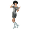 Déguisement robe disco argentée femme