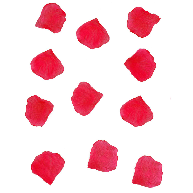 Pétales De Roses Rouges 150 pétales de rose en tissu rouge
