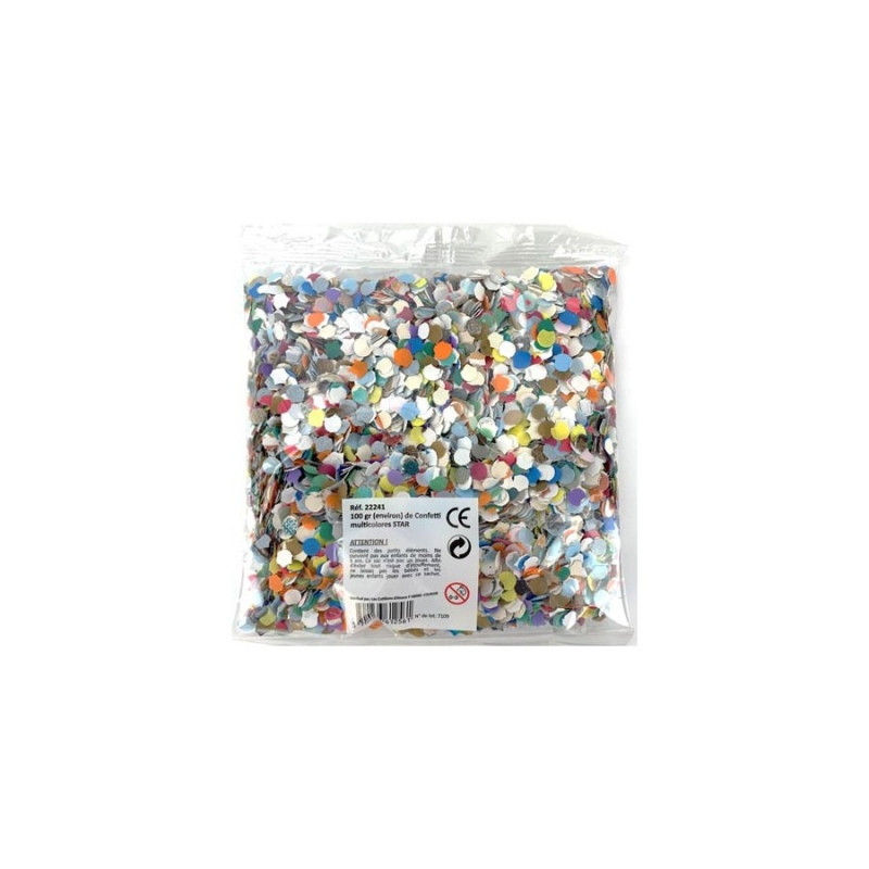 Confettis Multicolore - 100 grammes - sachet de confettis - fête