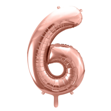 Ballon Chiffre 6 rose gold