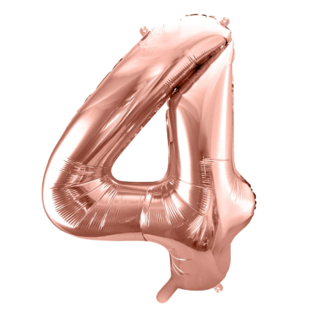 Ballon chiffre 4 rose gold