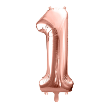 Ballon chiffre 1 rose gold