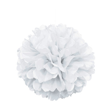 Pompon de 40 cm en papier blanc