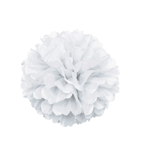 Pompon de 40 cm en papier blanc