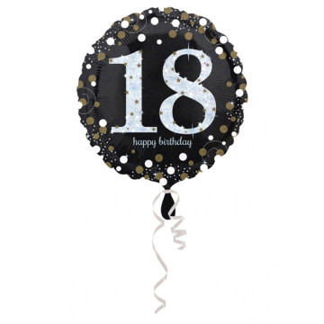 Ballon aluminium 60 ans Joyeux Anniversaire Blanc et Or - Jeux et