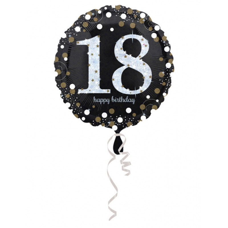 Ballons blanc et noir pour anniversaire 18 ans