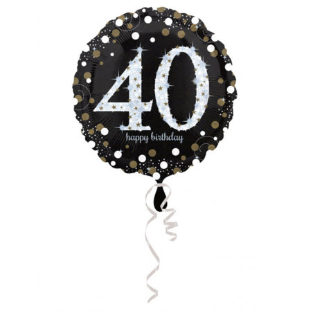 Ballon aluminium de 40 - 445 cm scintillant happy birthday