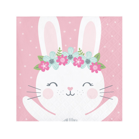 16 Petites serviettes en papier Petit Lapin