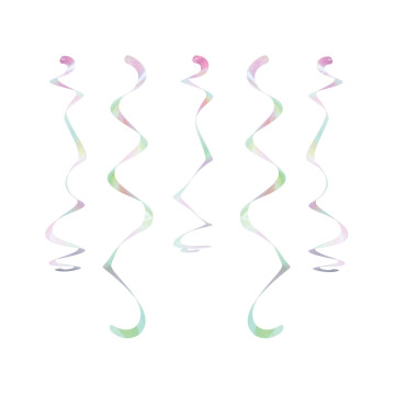 10 Suspensions de 45,7 cm spirale iridescentes
