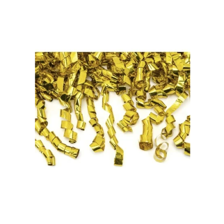 Canon à confettis serpentin doré 40 cm