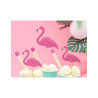 6 flamants roses sur pic décorations cupcake