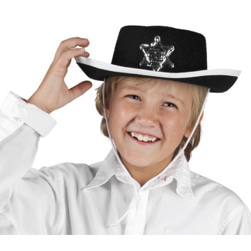 Chapeau de shérif noir taille enfant