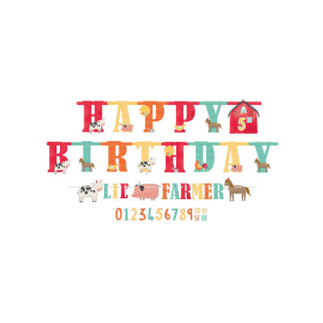 2 Guirlandes âge personnalisable en carton happy birthday