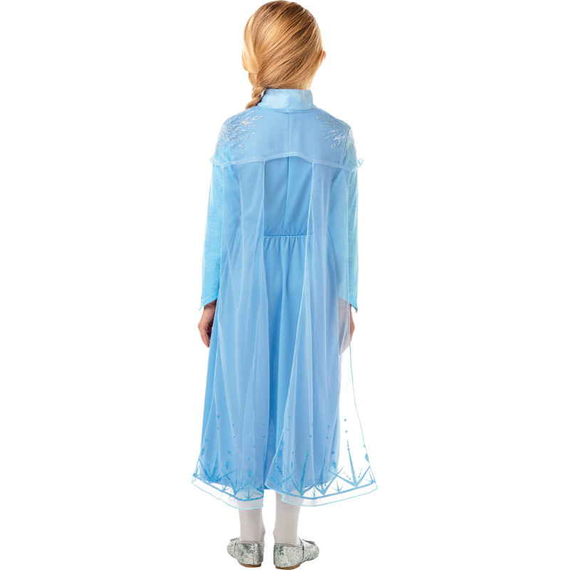Déguisement Reine Des Neiges – Robe Elsa Pour Fille, Avec Cape, Traîne Amovible, Bleu – Anniversaire, Carnaval, Cosplay