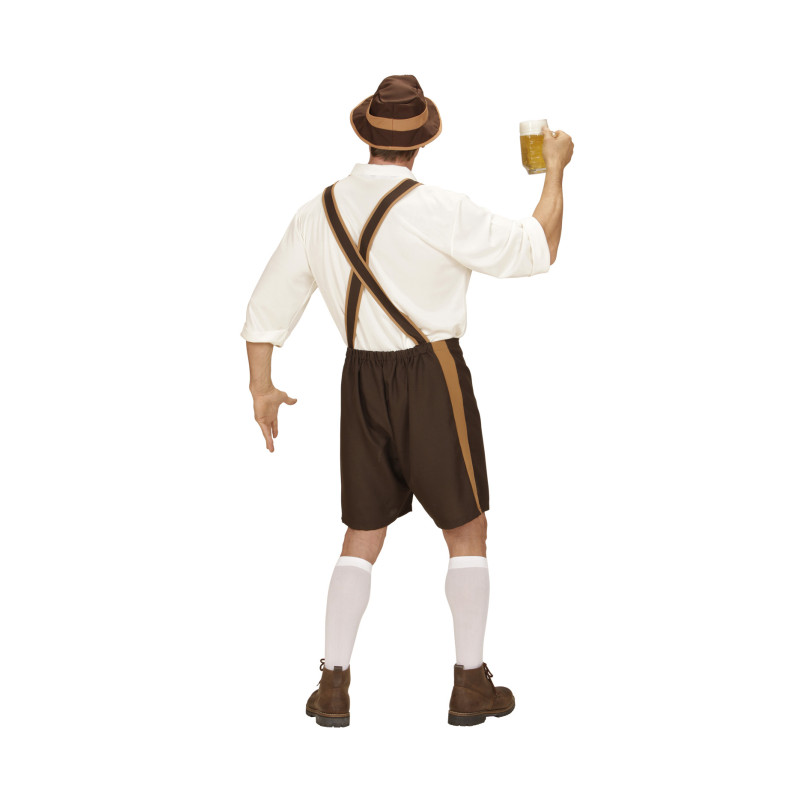 ATOSA Déguisement Allemand Bavarois – Costume Homme Taille M – Pantalon Velours Marron + Chemise à Carreaux Rouge Et Blanc – Soirée Oktoberfest
