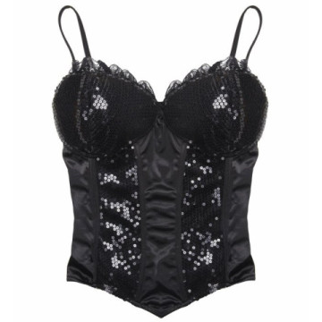 Corset noir à paillettes