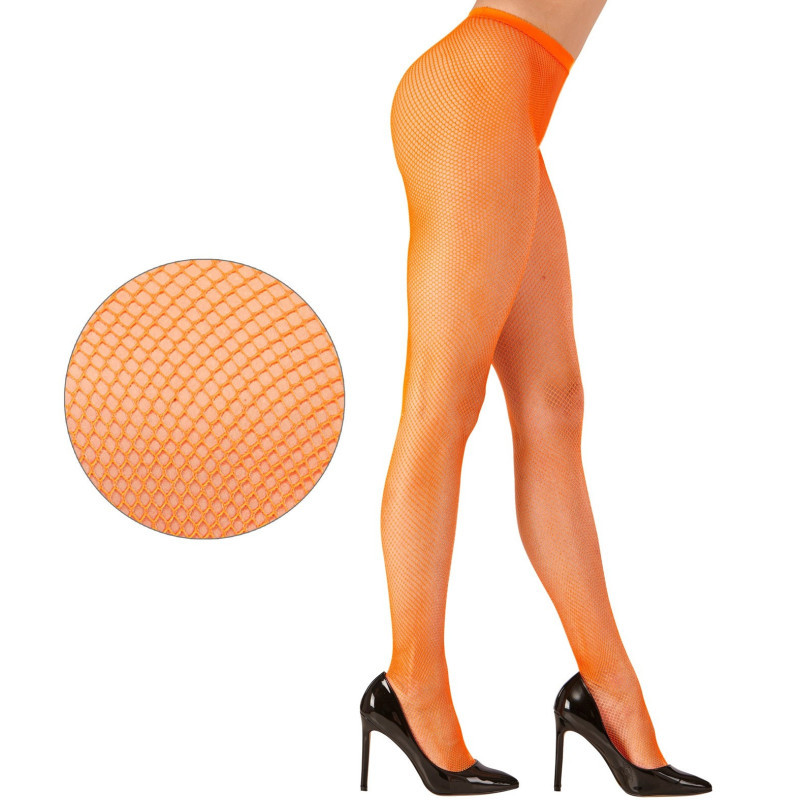 Collant Culotte Nylon Vintage Années 60 – Fille 7-10 Ans, Orange Fishnet